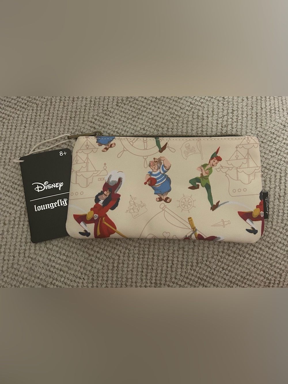 Loungefly Disney Peter Pan & Captain Hook Skull Nylon Pouch - NWT